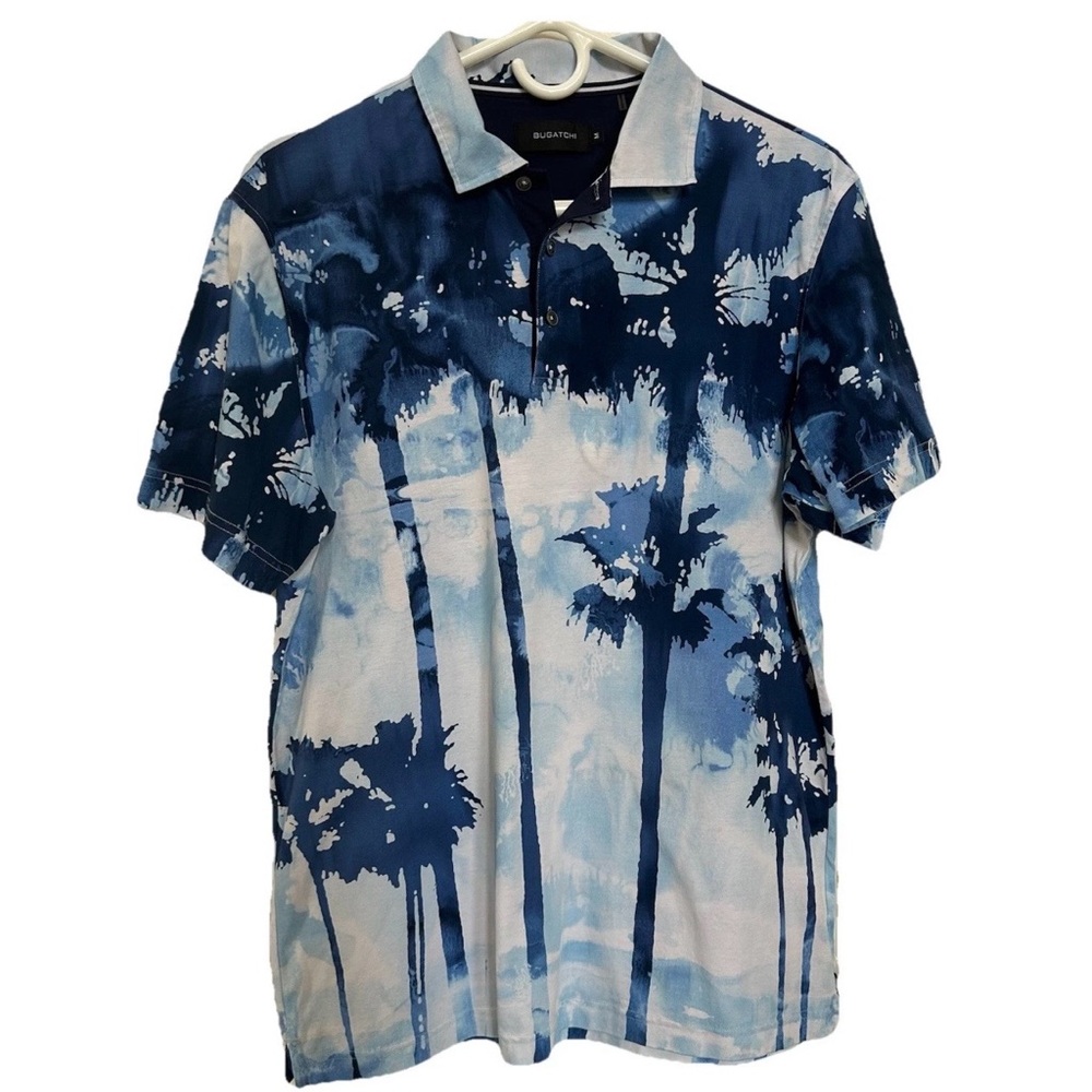 Bugatchi Hendrix Tropical All Over Print Camp Shirt-Men’s M-Watercolor Art Beach